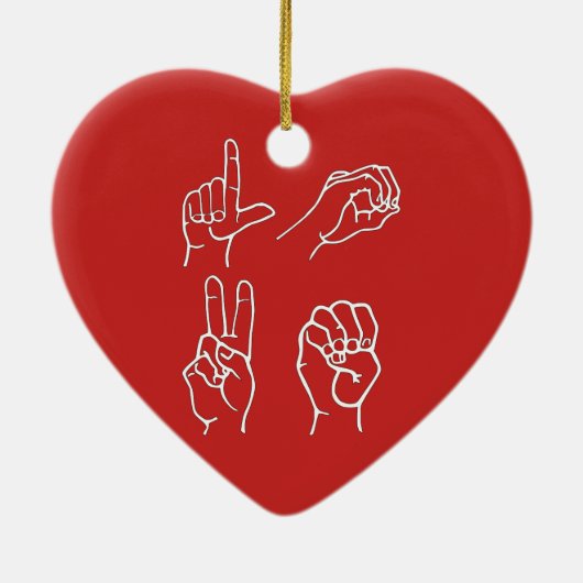 Asl-Liebe-Verzierung Keramik Ornament (Hinten)