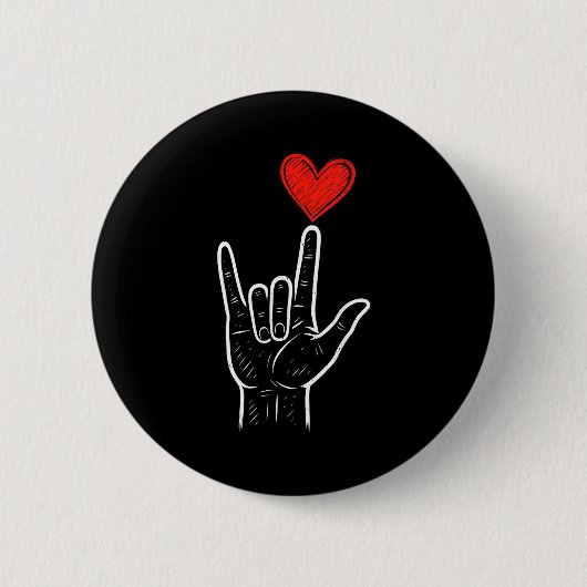 Asl Liebeshandzeichen Herz Valentinstag Männer Fra Button (Vorderseite)