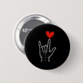 Asl Liebeshandzeichen Herz Valentinstag Männer Fra Button (Vorne & Hinten)