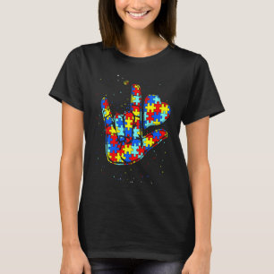 ASL Liebessprache Gebärdensprache Autismus-Bewusst T-Shirt