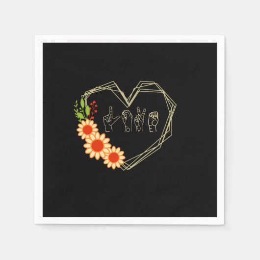 asl-liebeszeichen-design serviette (Vorderseite)
