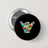 Asl Liebeszeichen Hand Autismus-Bewusstsein Mutter Button (Vorne & Hinten)