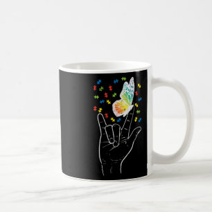 Asl Liebeszeichen Schmetterling Puzzle Autismus-Be Kaffeetasse