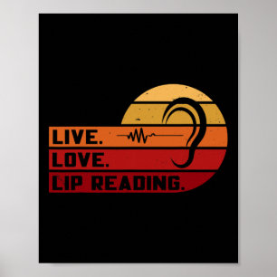 ASL Live Liebe Lip Lesen SignLanguage Deaf Aware Poster