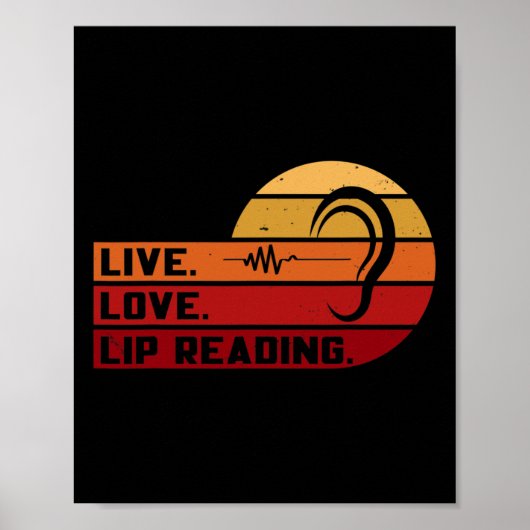 ASL Live Liebe Lip Lesen SignLanguage Deaf Aware Poster (Vorne)
