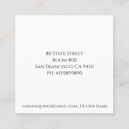 ASL-Logo für Red & White American Sign Language Quadratische Visitenkarte (Rückseite)