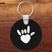 Asl Love Sign American Sign Language Deaf Awarenes Schlüsselanhänger (Vorderseite)