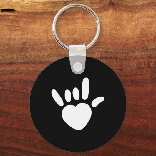 Asl Love Sign American Sign Language Deaf Awarenes Schlüsselanhänger (Vorderseite)