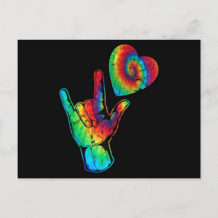 ASL Love Sign Language Autism Awareness Support Ti Postkarte