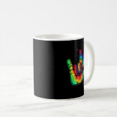 ASL Love Sign Language Hand Autism Awareness Suppo Kaffeetasse (VorderseiteRechts)