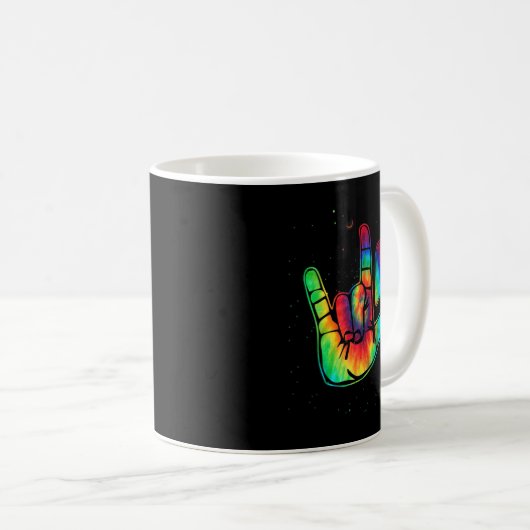 ASL Love Sign Language Hand Autism Awareness Suppo Kaffeetasse (VorderseiteRechts)