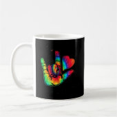 ASL Love Sign Language Hand Autism Awareness Suppo Kaffeetasse (Links)