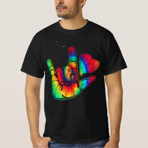 ASL Love Sign Language Hand Autism Awareness Suppo T-Shirt