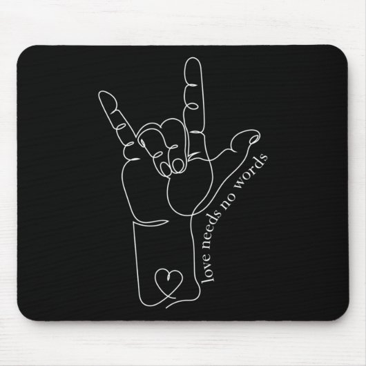 ASL Mama Vater Kinder Autismus Bewusstsein Lehrer Mousepad (Vorne)