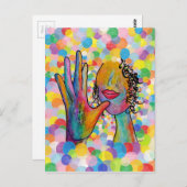 ASL Mutter auf einer Blase Hintergrund Postkarte (Vorne/Hinten)