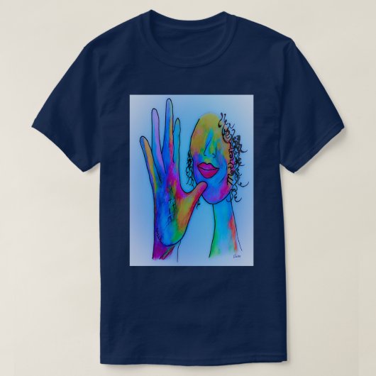 ASL Mutter in Blue Overtones T-Shirt (Design vorne)