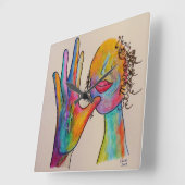 Asl-Mutter Quadratische Wanduhr (Winkel)