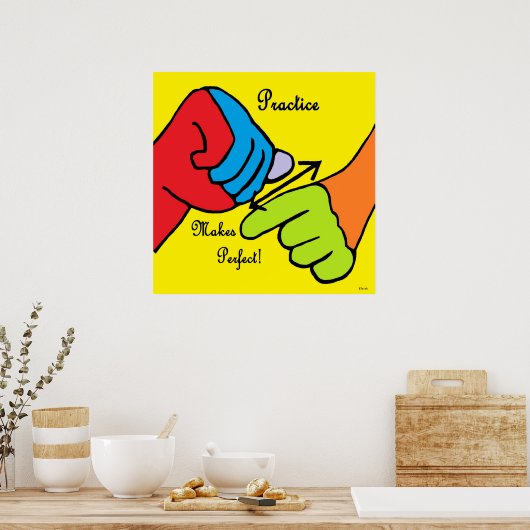 ASL PRACTICE macht es perfekt Poster (Küche)