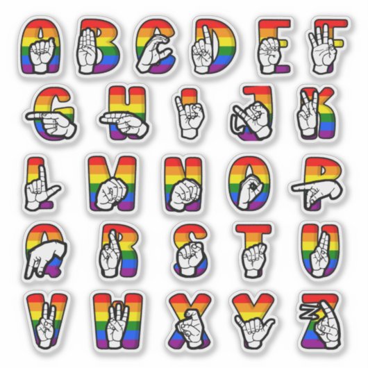 ASL Pride Alphabet Aufkleber (Vorderseite)