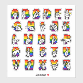 ASL Pride Alphabet Aufkleber