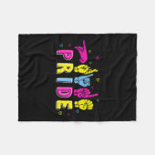 Asl Pride Pan Rainbow Sign Language Deaf Awareness Fleecedecke (Vorderseite (Horizontal))