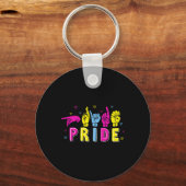Asl Pride Pan Rainbow Sign Language Deaf Awareness Schlüsselanhänger (Vorderseite)