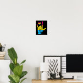 Asl Pride Panual Hearing Loss Deaf Bewusstsein Mon Poster (Heimbüro)
