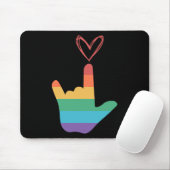 ASL Rainbow Liebe Symbol Deaf Mousepad (Mit Mouse)