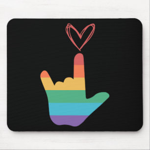 ASL Rainbow Liebe Symbol Deaf Mousepad