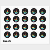 ASL Rainbow Liebe Symbol Deaf Runder Aufkleber (Blatt)
