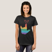ASL Rainbow Liebe Symbol Deaf T-Shirt (Vorne ganz)