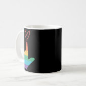 Asl Regenbogen-Liebe-Symbol Gehörlos Kaffeetasse (Vorderseite Links)