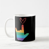 Asl Regenbogen-Liebe-Symbol Gehörlos Kaffeetasse (Links)