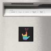 Asl Regenbogen-Liebe-Symbol Gehörlos Magnet (In Situ (Geschirrspüler))