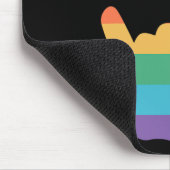 Asl Regenbogen-Liebe-Symbol Gehörlos Mousepad (Ecke)