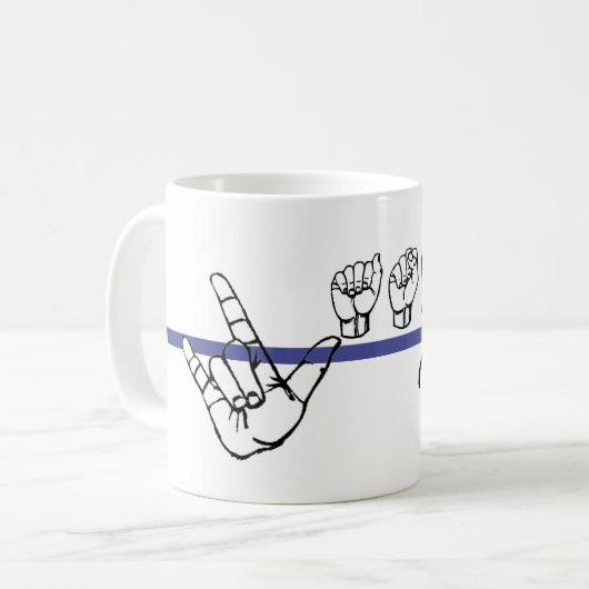 ASL schaukelt Kaffee-Tasse Kaffeetasse (Vorderseite Links)