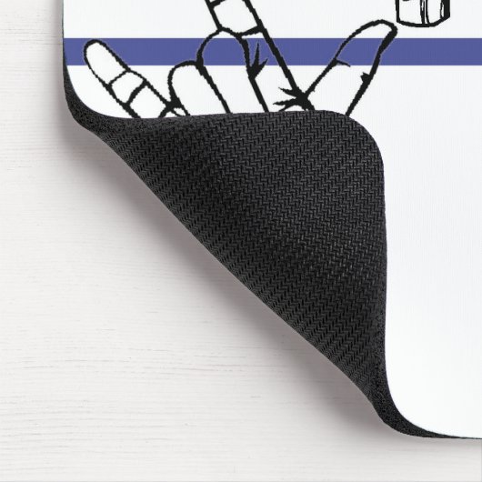 ASL schaukelt Mausunterlageschwarzes und Blau Mousepad (Ecke)