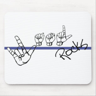 ASL schaukelt Mausunterlageschwarzes und Blau Mousepad