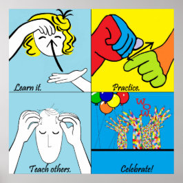 ASL-Schritte zum Erfolg Poster