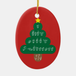 ASL - Sehr frohen Weihnachten zu Ihnen verzieren Keramik Ornament