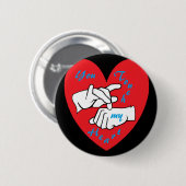 ASL Sie Touch mein Herz Button (Vorne & Hinten)