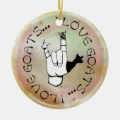 ASL SIGN I LIEBE GOATS CHRISTMAS ORNAMENT (Vorne)