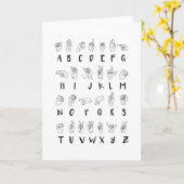 ASL Sign Language Alphabet Learner Geschenk Karte (Gelbe Blume)