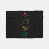 Asl Sign Language Alphabet Valentinstag Gift Ide Fleecedecke (Vorderseite (Horizontal))