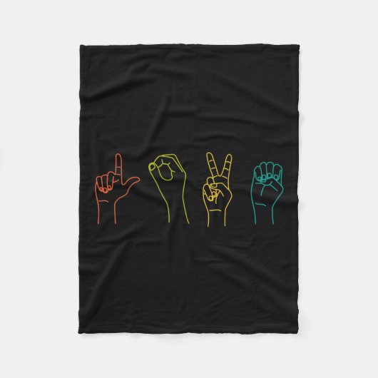 Asl Sign Language Alphabet Valentinstag Gift Ide Fleecedecke (Vorderseite)