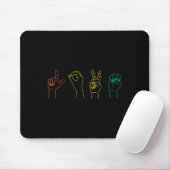 Asl Sign Language Alphabet Valentinstag Gift Ide Mousepad (Mit Mouse)