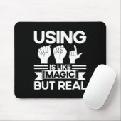 ASL Sign Language ASL wie Magie, aber echter Tod Mousepad (Mit Mouse)