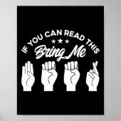 Asl Sign Language Bring Me Beer Deaf Poster (Vorne)