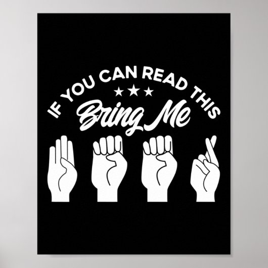 Asl Sign Language Bring Me Beer Deaf  Poster (Vorne)