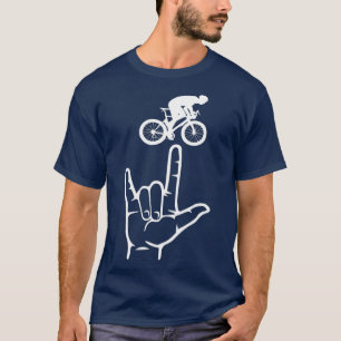 ASL Sign Language Cycling Sport I Liebe Hand T-Shirt